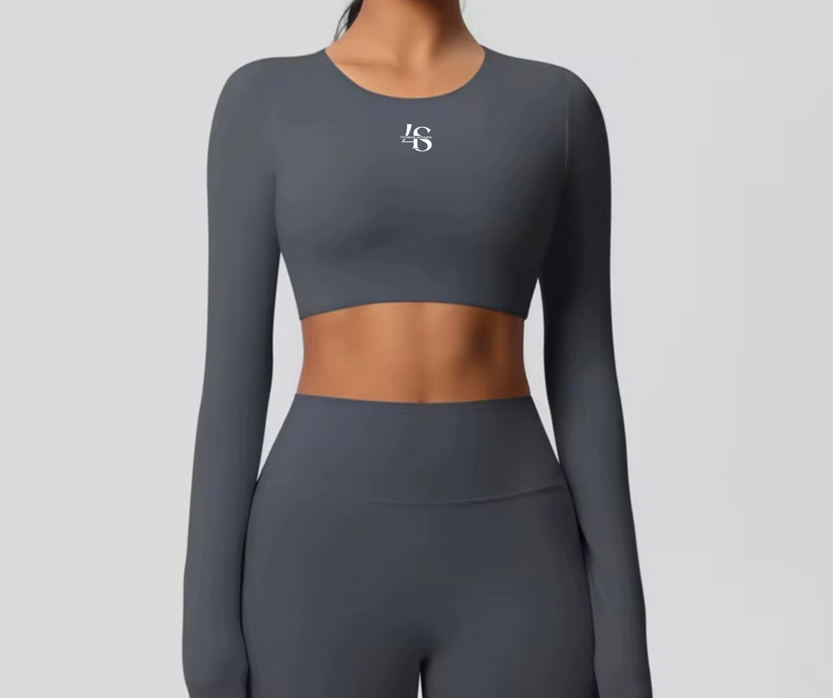 PRE-ORDER 4S- Long Sleeve Fitted Crop Top