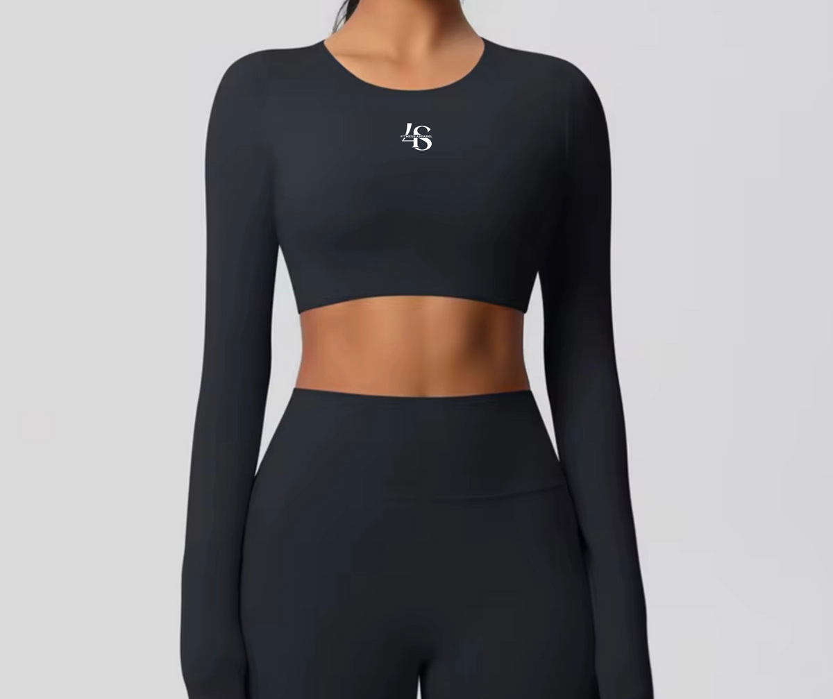 PRE-ORDER 4S- Long Sleeve Fitted Crop Top
