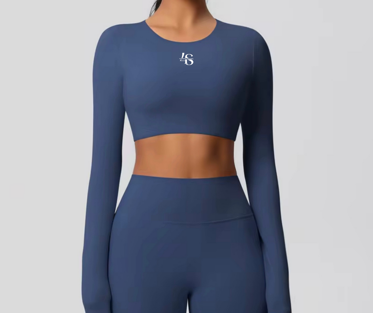 PRE-ORDER 4S- Long Sleeve Fitted Crop Top