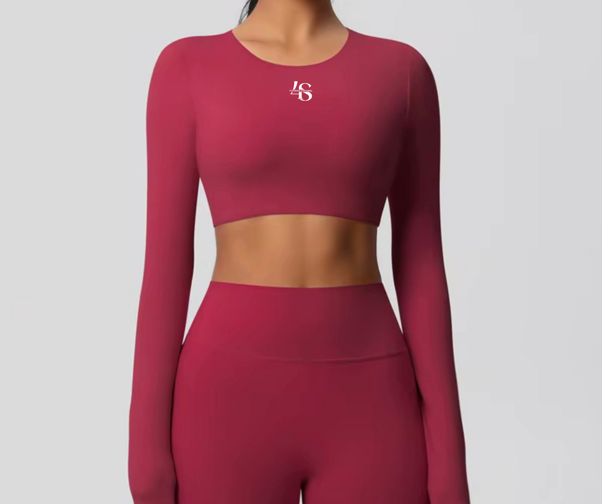 PRE-ORDER 4S- Long Sleeve Fitted Crop Top