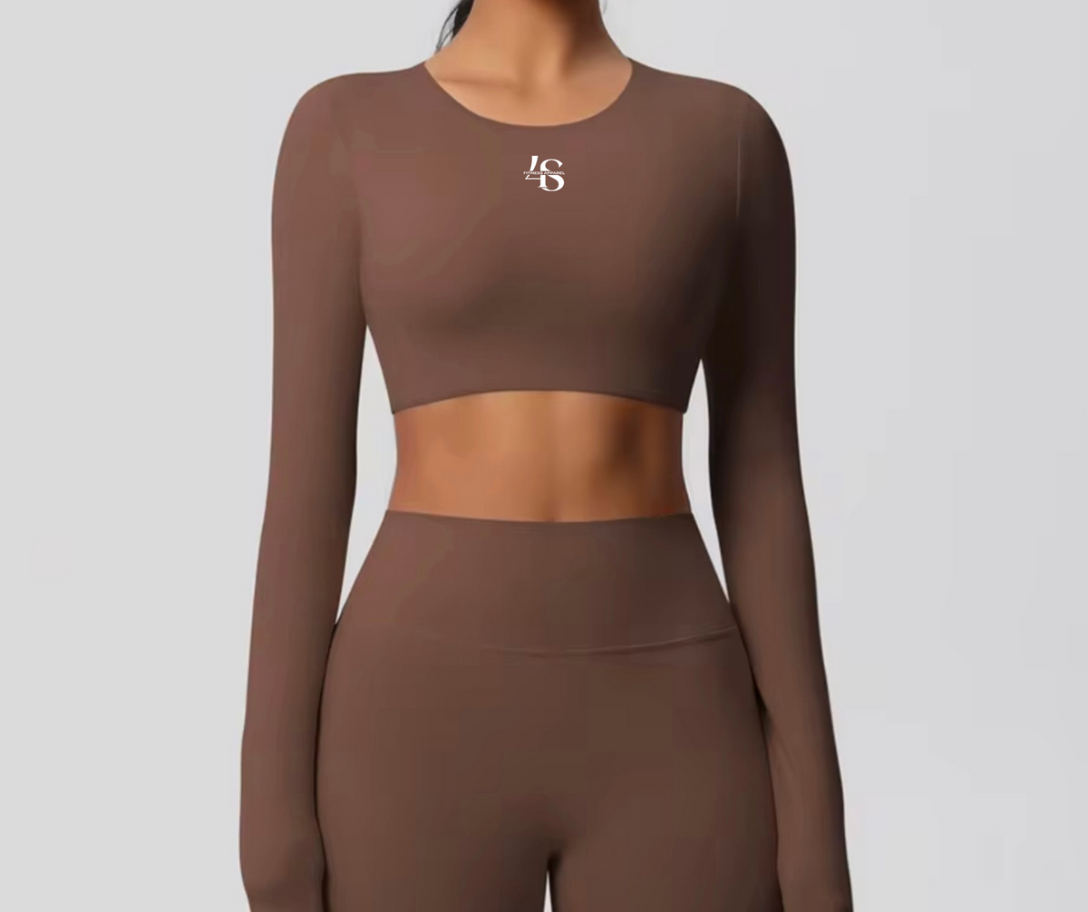 PRE-ORDER 4S- Long Sleeve Fitted Crop Top